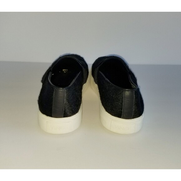 VINCE Women's Black Calf Hair Slip On Sneakers Sz 6 36 Flat Slip On Pony - Picture 9 of 14